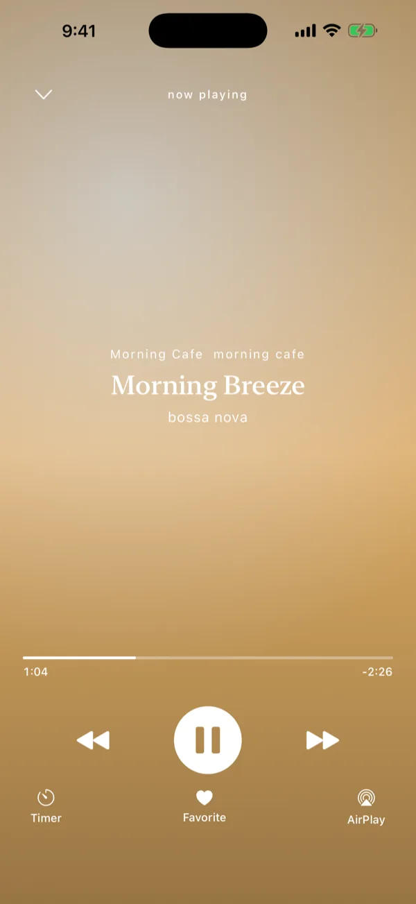 The BNT app now-playing screen